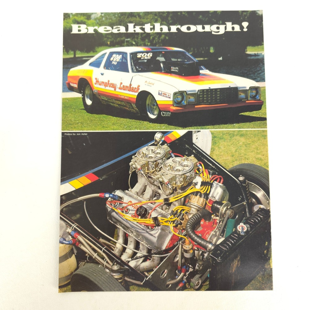 Vintage Plymouth Volare Drag Car Print Ad Pro Stock Promo Advertising Wall 1979
